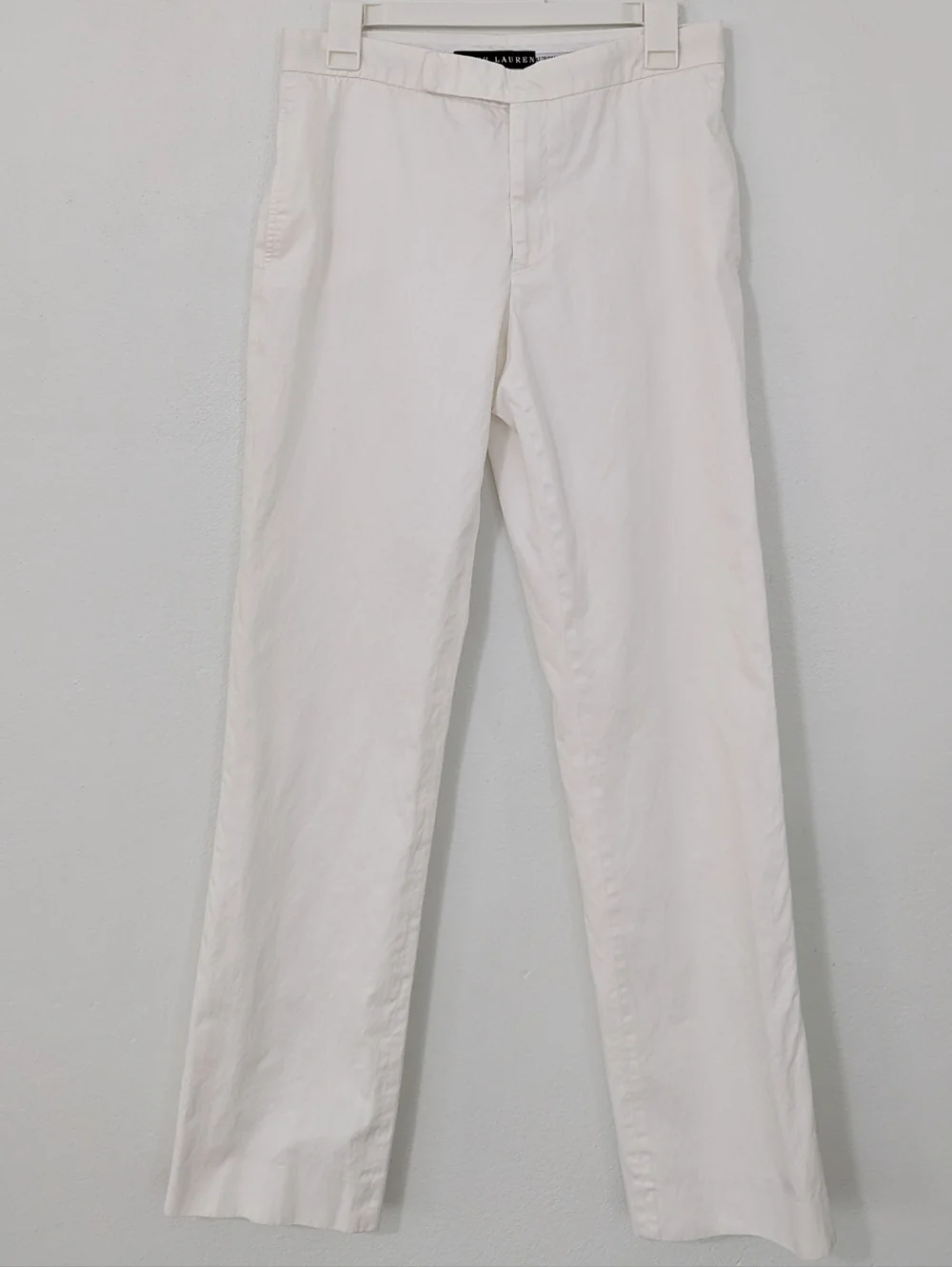 Ralph Lauren Black Label Trouser Pants Straight Leg Mid Rise Classic White 8